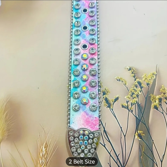 Colorful Rhinestone Embellished Belt - Picture 5 of 7